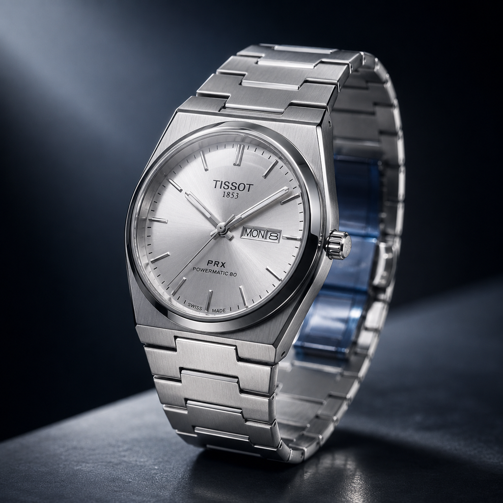 TISSOT PRX Premium Metal Kəmərli Kişi Saatı – Ağ Kadran